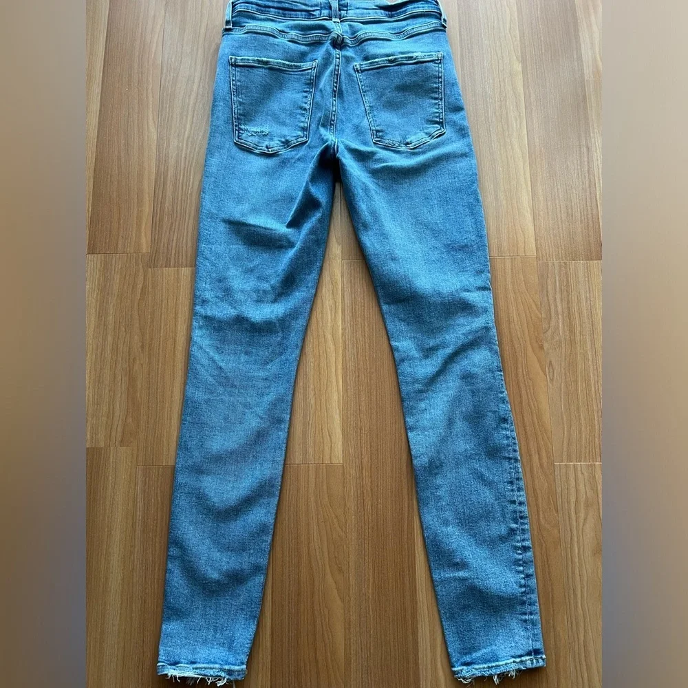 AGOLDE Sophie High Rise Medium Light Wash Distressed Skinny Jeans
